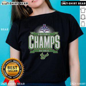 Top South Florida Bulls 2025 AAC Softball Conference Tournament Champions ladies tee showcasing team pride and victory.