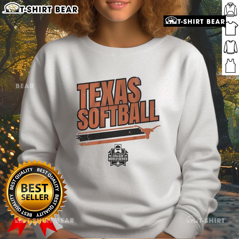 Top Texas Softball Women's College World Series stripe sweatshirt, featuring team colors and stylish design for fans.