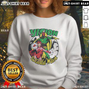 Top the Vision and the Scarlet Witch sweatshirt featuring vibrant Marvel graphics for fans of the iconic duo.