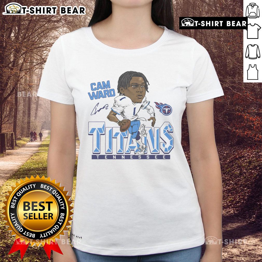 Top Titans Cam Ward signature ladies tee featuring stylish design and vibrant colors for dedicated fans.