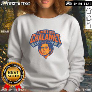 Timothe Chalamet in New York wearing a stylish sweatshirt, showcasing his trendy fashion sense as a top actor.