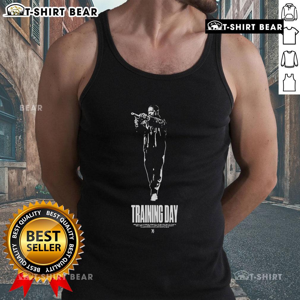 Antoine Fuqua in a stylish tank top during Top Training Day, showcasing fitness and dedication to training.