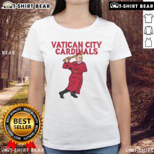 Stylish ladies' tee featuring top Vatican City Cardinals design, perfect for fans and collectors of Vatican memorabilia.