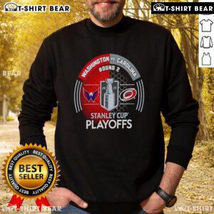 Top Washington Capitals vs Carolina Hurricanes 2025 Stanley Cup Playoffs first round sweatshirt design.