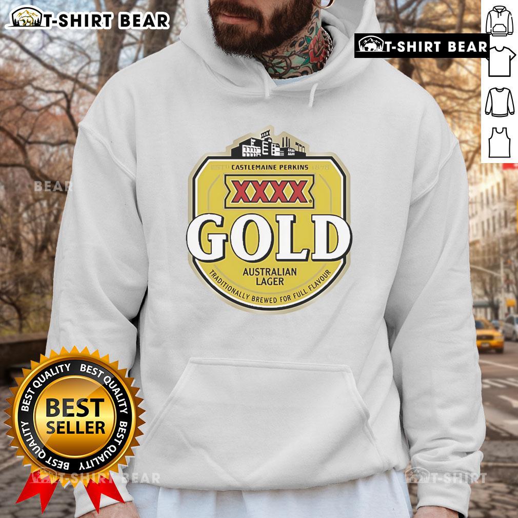 Top XXXX Beer Gold Australian Lager Castlemaine Perkins hoodie showcasing logo for full flavor appreciation.