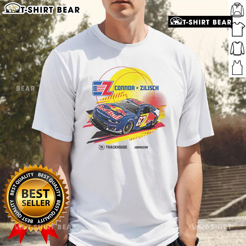Alt Text: Awesome Connor Zilisch Cota Red Bull Trackhouse Nascar T-Shirt featuring vibrant design and racing logo.