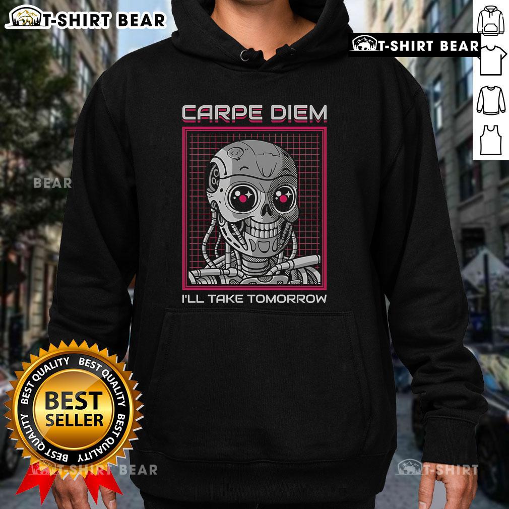 Alt Text: Awesome Rise Of The Cute Machine Carpe Diem I'll Take Tomorrow Hoodie in vibrant colors, perfect for casual wear.