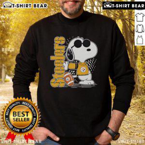 Alt Text: Awesome Snoopy cool Pittsburgh Steelers sweatshirt featuring a fun graphic design, perfect for fans and cozy wear.