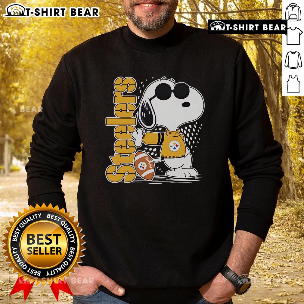 Alt Text: Awesome Snoopy cool Pittsburgh Steelers sweatshirt featuring a fun graphic design, perfect for fans and cozy wear.