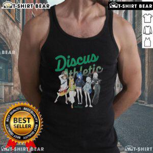 Alt Text: Cute and funny blue archive discus athletic tank top, perfect for casual workouts and stylish summer outings.