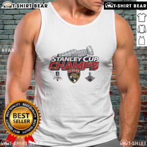 2025 Florida Panthers NHL Champions tank top featuring team logo and vibrant colors, perfect for fans and summer wear.