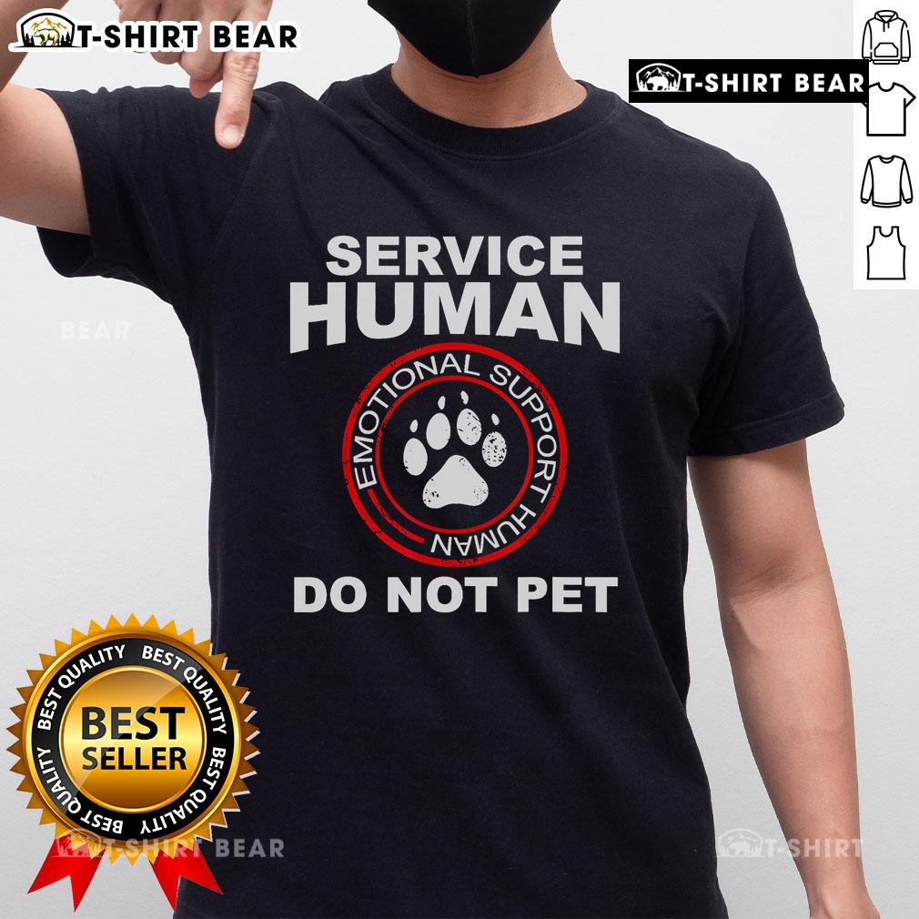 Good Service Human Dog Owner Emotional Support T-Shirt featuring a heartwarming design for dog lovers and support advocates.