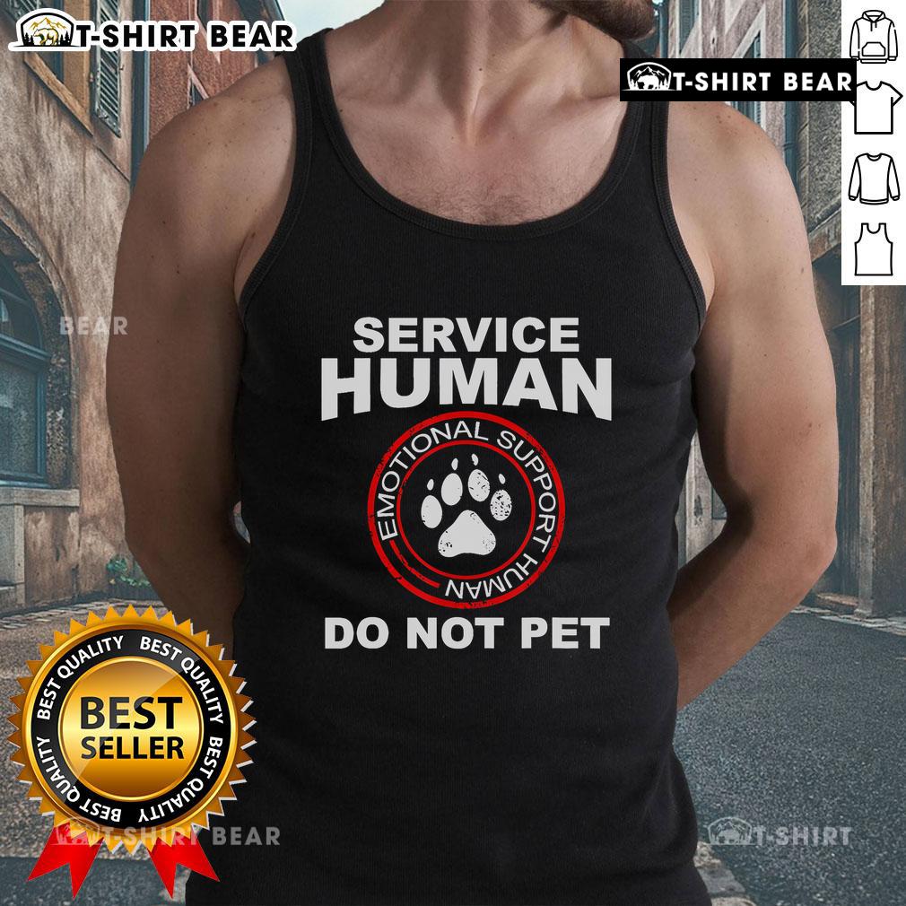 Alt Text: Good service human wearing tank top with dog, showcasing emotional support and the bond between owner and pet.