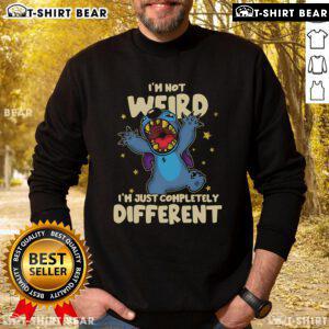 Good Stitch sweatshirt with 'I'm Not Weird, I'm Just Completely Different' slogan in bold letters, perfect for unique fashion.
