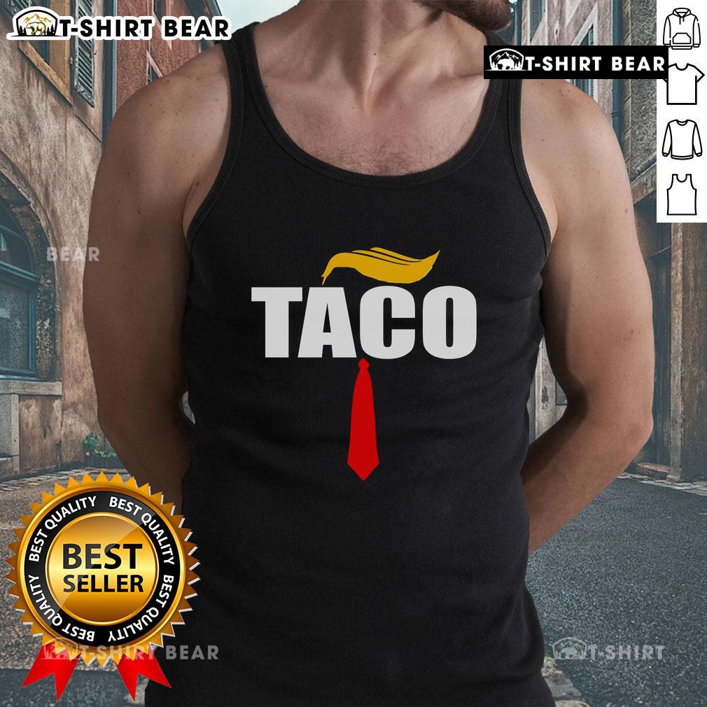 Hot Taco Trump Hair Tie Tank Top featuring a playful design and vibrant colors, perfect for casual summer wear.