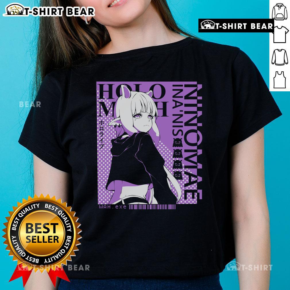 Nice Ina Hololive Ninomae Inanis Vtuber Ladies Tee featuring vibrant artwork of the popular VTuber character.