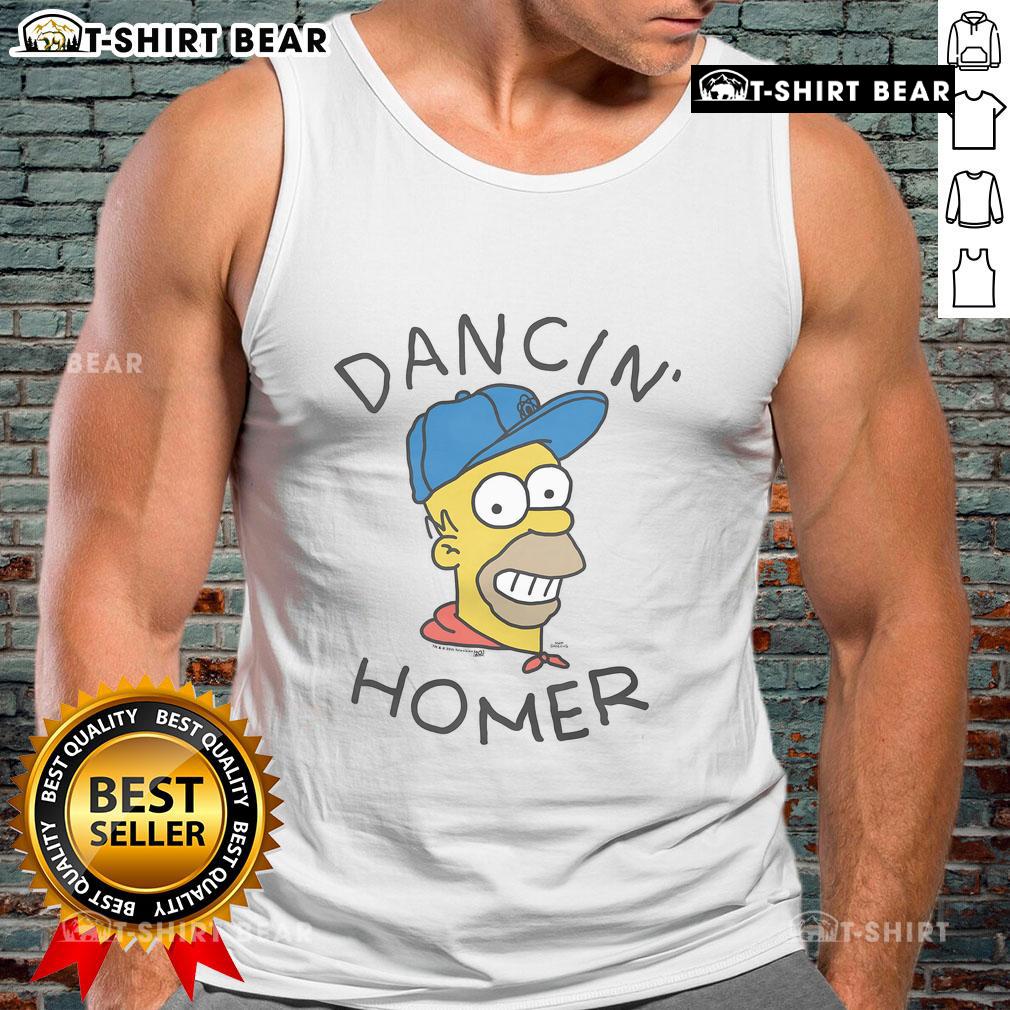 Alt Text: Dancin' Homer tank top featuring The Simpsons character, vibrant design perfect for fans of animated comedy.