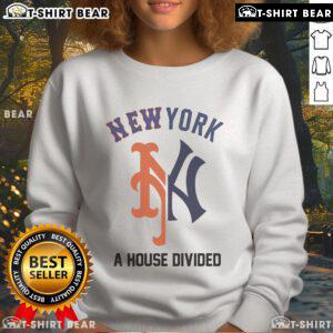 Alt Text: Official 2025 Yankees x Mets House Divided Subway Series Sweatshirt showcasing team logos and vibrant design.