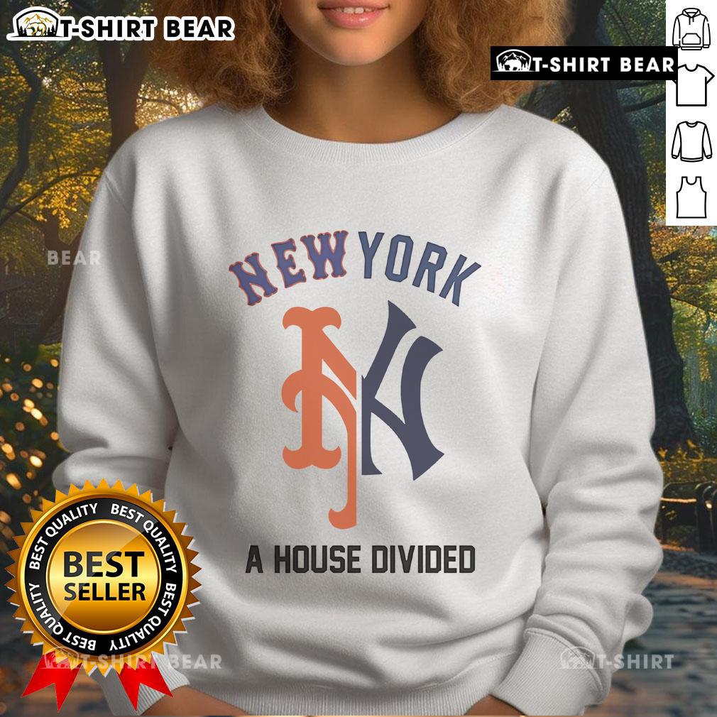 Alt Text: Official 2025 Yankees x Mets House Divided Subway Series Sweatshirt showcasing team logos and vibrant design.