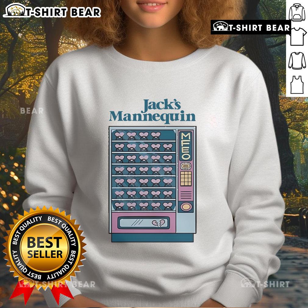 Alt Text: Official Jacks Mannequin vending machine sweatshirt featuring vibrant graphics and a cozy fit for fans.