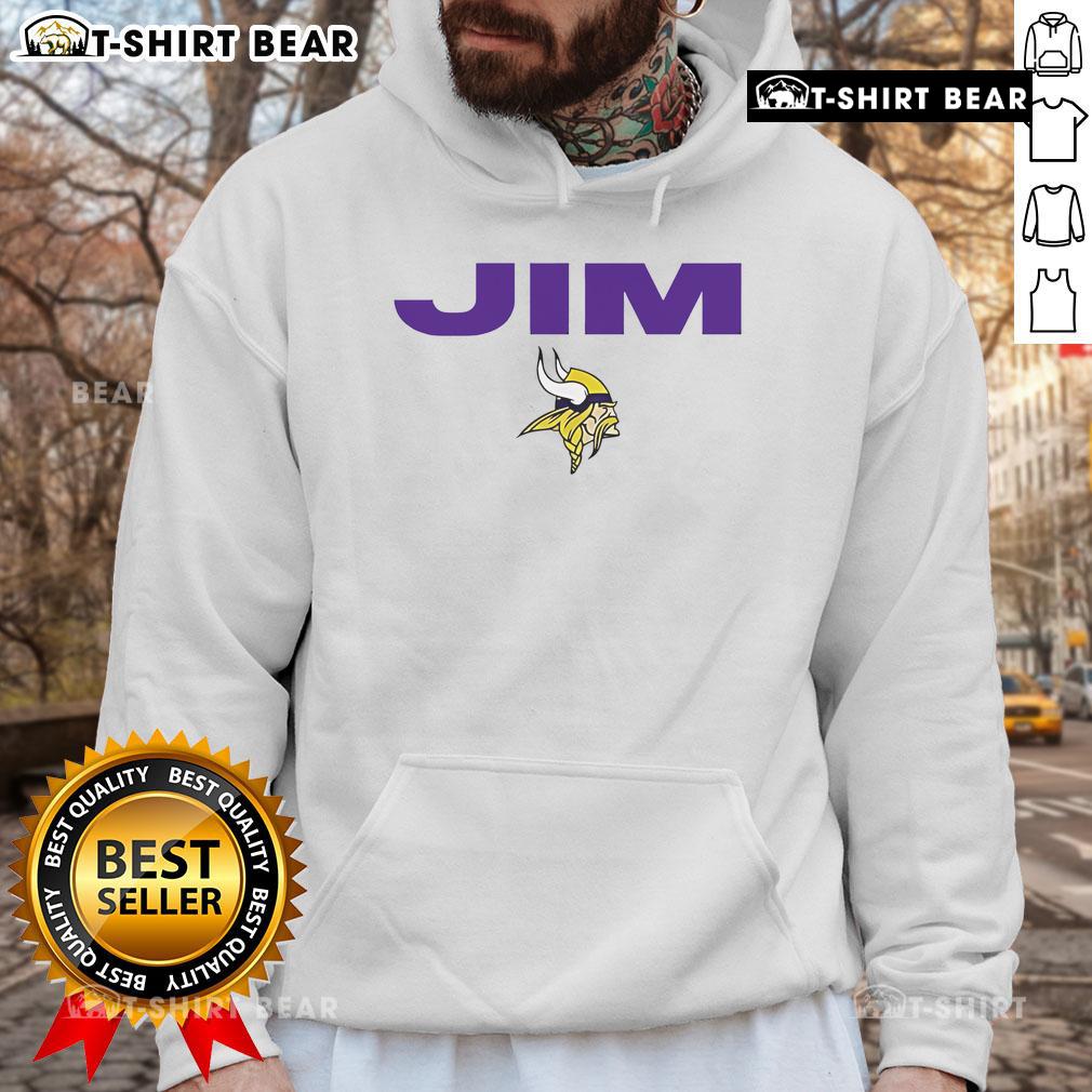 Official Minnesota Vikings hoodie in memory of Jim Marshall featuring team colors and logo for fans and collectors.