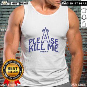 Official Please Kill Me Los Angeles Angels tank top featuring vibrant team colors and logo for stylish fan wear.