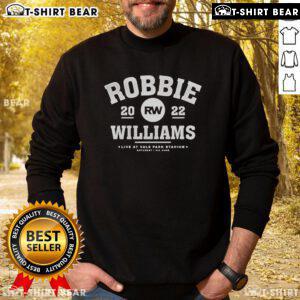 Official Robbie Williams Live at Vale Park Stadium sweatshirt, featuring vibrant design and concert details from June 4th.