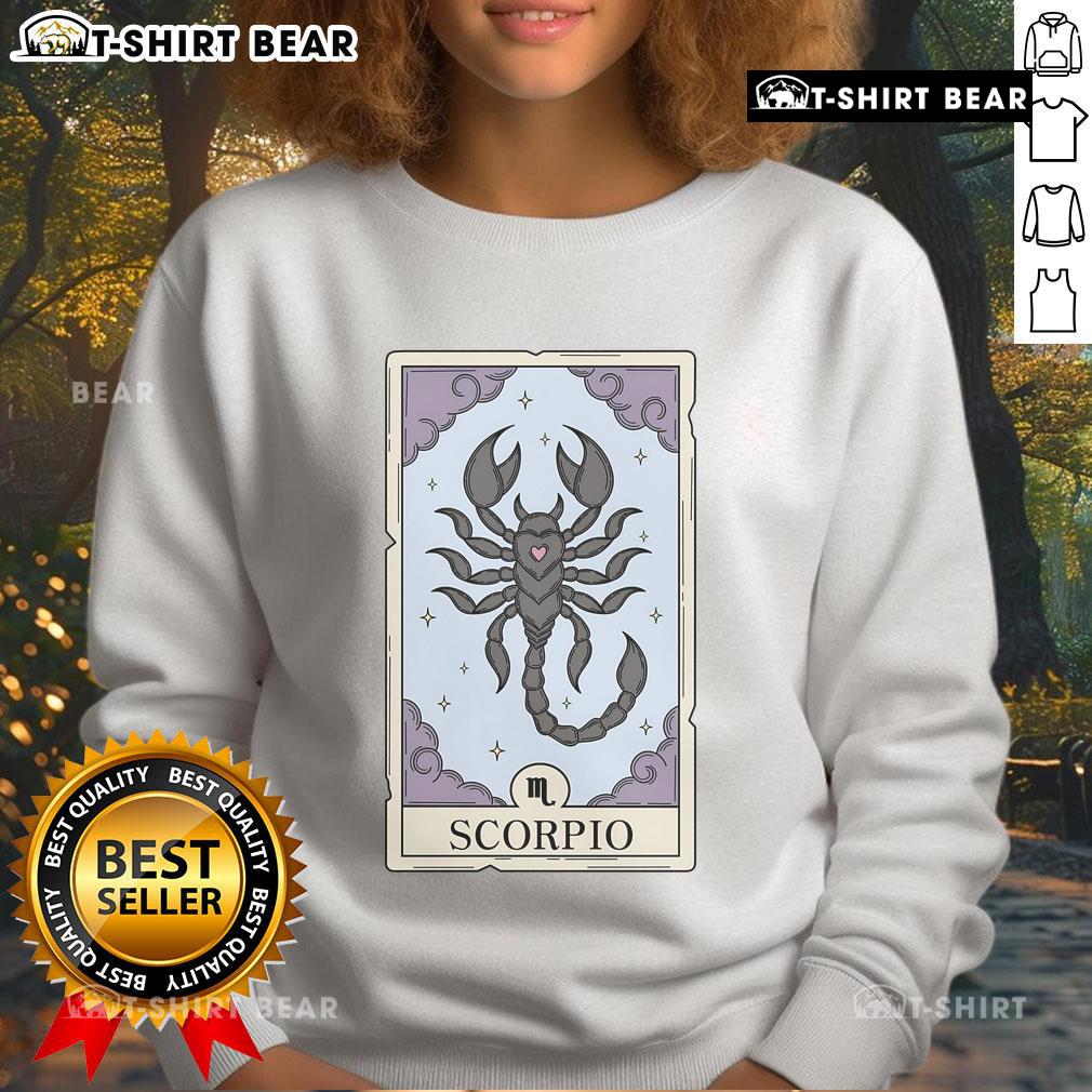 Official Scorpio Card Sweatshirt featuring a stylish zodiac design, perfect for astrology lovers and Scorpio fans.