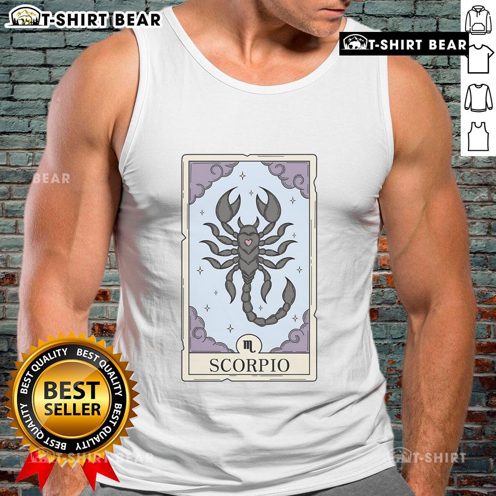 Official Scorpio Card Tank Top featuring zodiac design, perfect for astrology lovers and stylish summer wear.