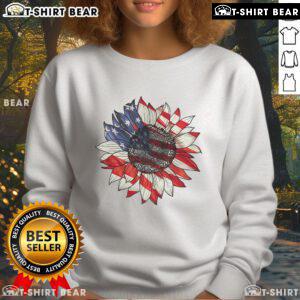 Official Sunflower American Flag 4th of July sweatshirt featuring a vibrant sunflower design for patriotic celebrations.