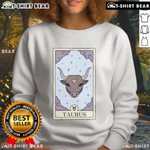 Cozy official Taurus card sweatshirt featuring zodiac design, perfect for astrology lovers and stylish casual wear.