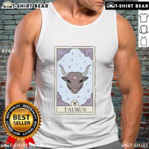 Official Taurus Card Tank Top featuring zodiac design, perfect for astrology lovers and stylish summer wear.