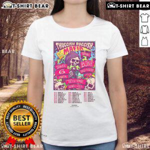 Alt Text: Official Three 6 Mafia and Bone Thugs-N-Harmony Thuggish Ruggish Mafia Tour 2025 Dates Ladies Tee design.