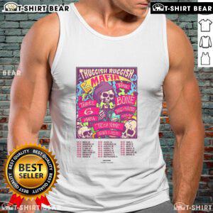 Official Three 6 Mafia and Bone Thugs-N-Harmony Thuggish Ruggish Mafia Tour 2025 tank top featuring tour dates.