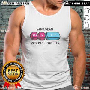 Official Vanilbean Pro Rage Quitter Esc Tank Top featuring bold graphic design, perfect for gaming enthusiasts and casual wear.