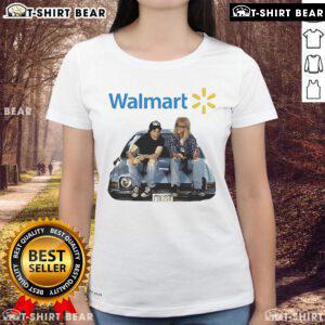 Official Waynes World Walmart Logo Ladies Tee featuring a trendy design for fans of the iconic movie, perfect for casual wear.
