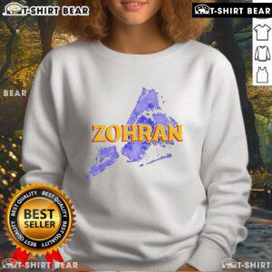 Official Zohran Mamdani Map for NYC Sweatshirt featuring a stylish map design representing New York City.