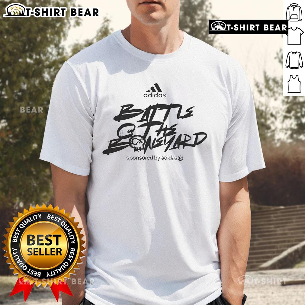 Original Adidas Battle At The Boneyard 2025 T-Shirt featuring bold graphics and a comfortable fit for sports enthusiasts.