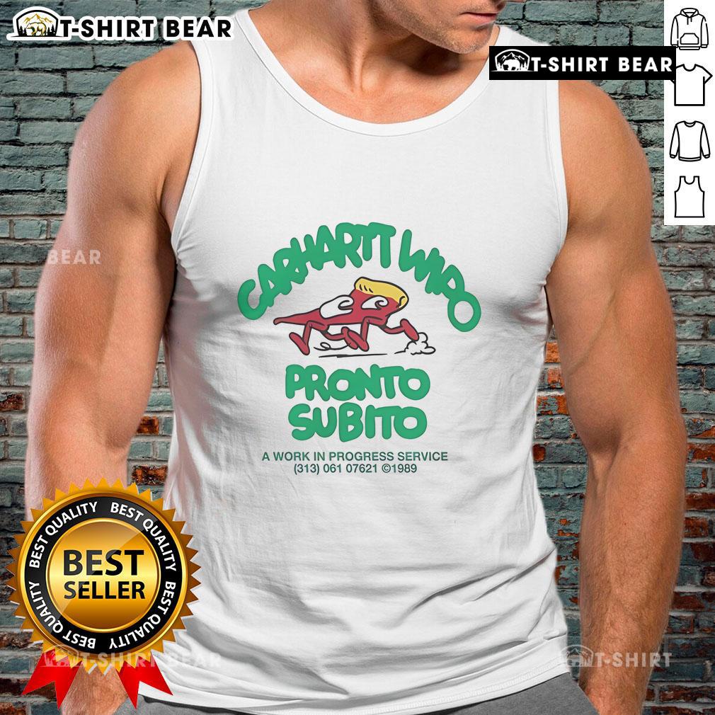 Alt Text: Original Carhartt WIP Pronto Subito work-in-progress tank top in stylish design, perfect for casual wear.