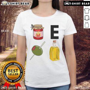 Alt Text: Premium Chef Brian Tsao wearing Jam E Olive Oil Ladies Tee, showcasing culinary style and passion for gourmet cooking.