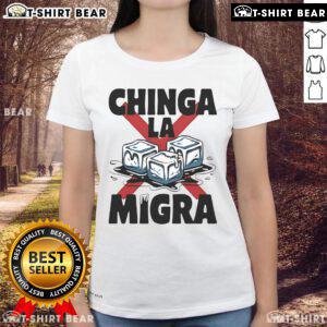 Alt Text: Premium Chinga La Migra Anti Ice Protest Ladies Tee showcasing a bold design supporting immigration rights and activism.