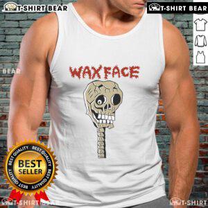 Premium Draculazer Wax Face Skeleton Tank Top featuring a striking skull design, perfect for edgy fashion enthusiasts.