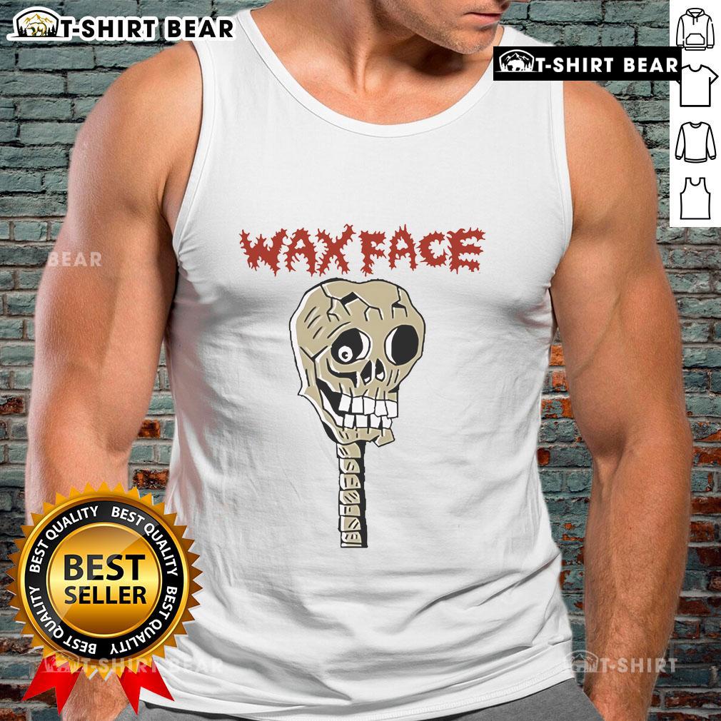 Premium Draculazer Wax Face Skeleton Tank Top featuring a striking skull design, perfect for edgy fashion enthusiasts.
