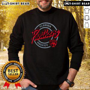 Alt Text: Premium Florida Panthers Hockey colorblock sweatshirt featuring team logo, perfect for fans and cozy winter wear.