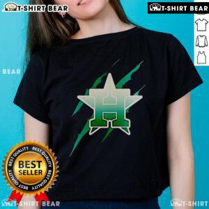 Premium Jurassic World Rebirth Houston Astros logo ladies tee featuring vibrant design and comfortable fit.