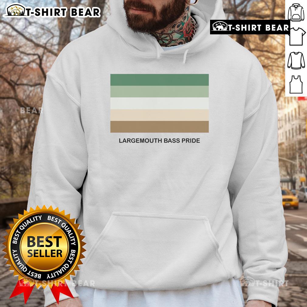 Premium Largemouth Bass Pride Hoodie featuring a vibrant bass graphic, perfect for fishing enthusiasts and outdoor lovers.