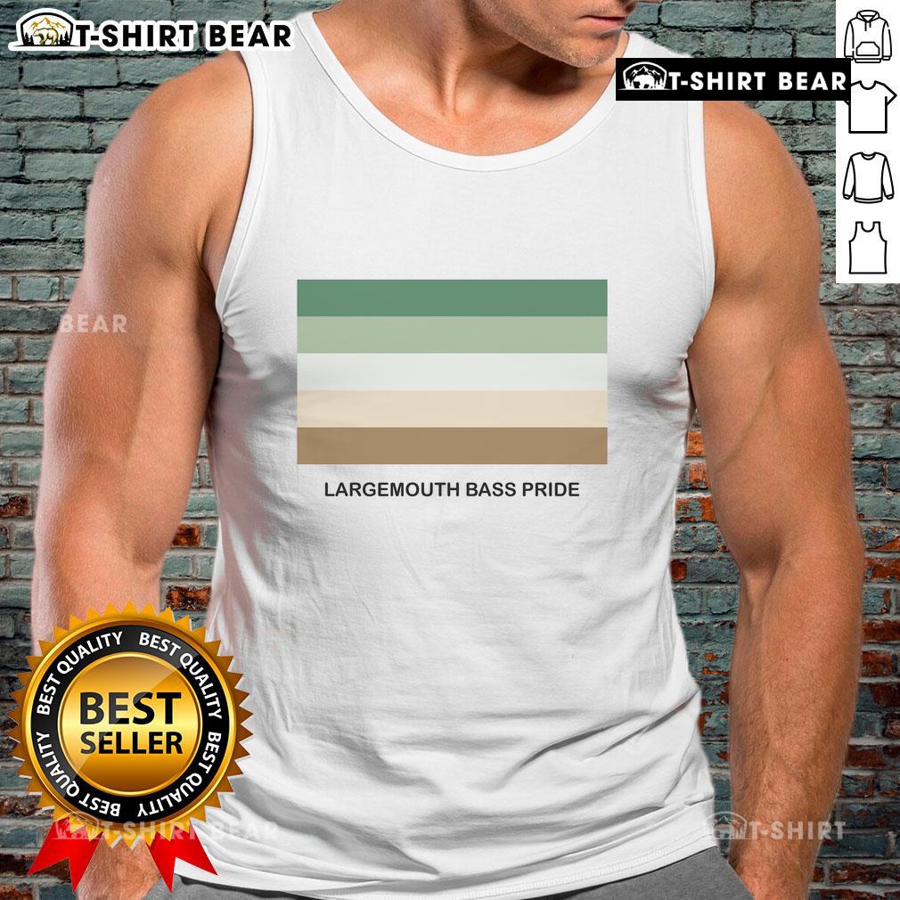 Premium Largemouth Bass Pride Tank Top featuring a vibrant bass graphic, perfect for fishing enthusiasts and stylish summer wear.
