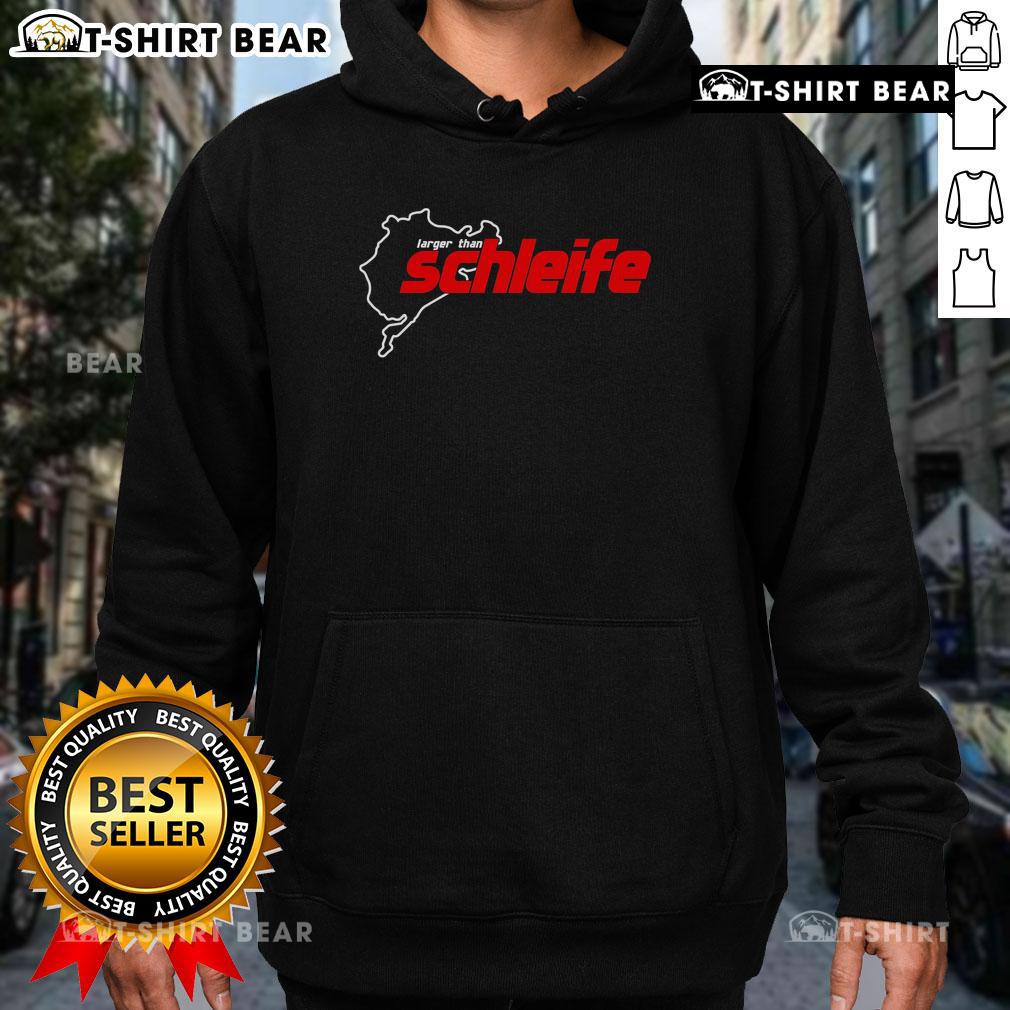 Alt Text: Premium Larger Than Schleife Trackstreet Boys III Hoodie featuring a stylish design and comfortable fit for casual wear.