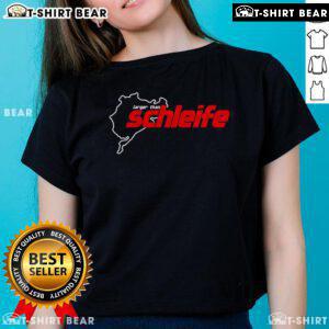 Alt Text: Premium Larger Than Schleife Trackstreet Boys III Ladies Tee in stylish design, perfect for casual wear and fans.