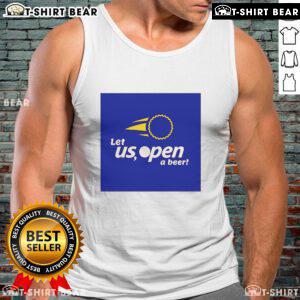 Premium Let Us Open A Beer Tank Top featuring a fun beer graphic, perfect for casual outings and beer enthusiasts.